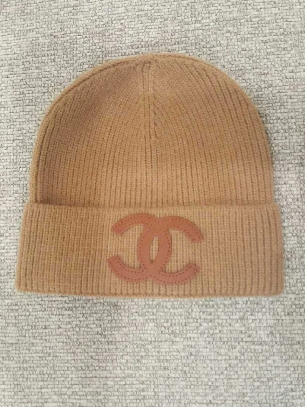 Chanel Knit Beanie NWT - Leather CC Logo